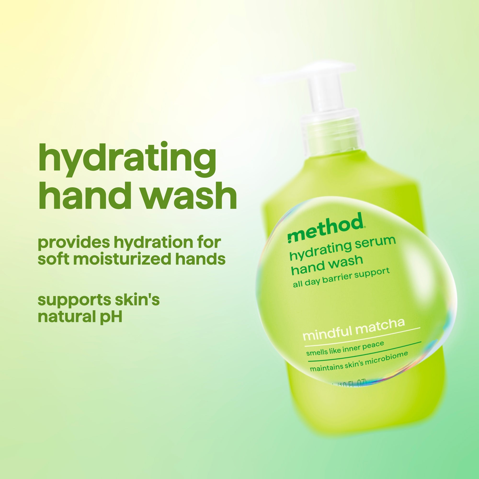 hydrating serum hand wash - mindful matcha. 10 oz