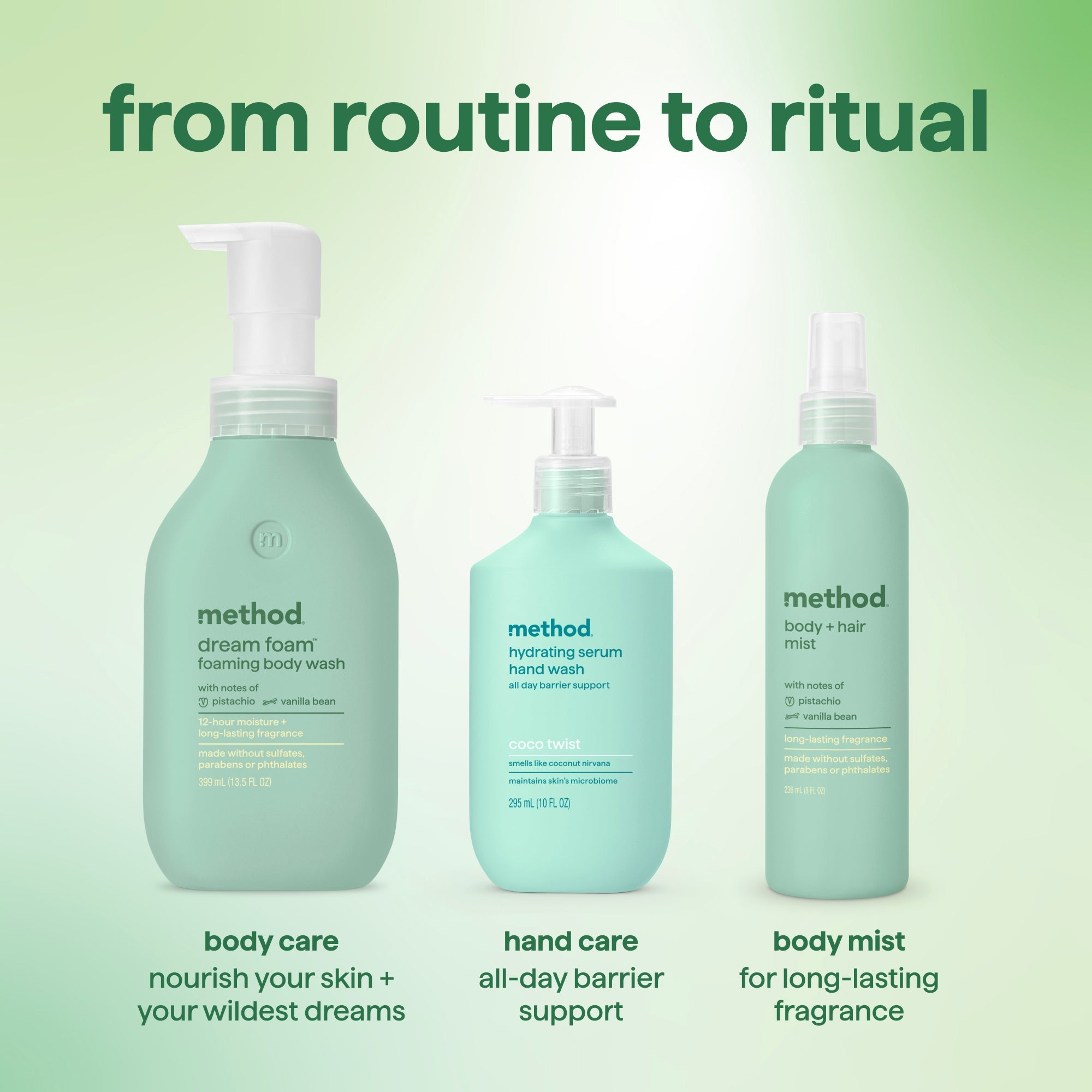 dream foam | foaming body wash - pistachio + vanilla. 13.5 fl oz