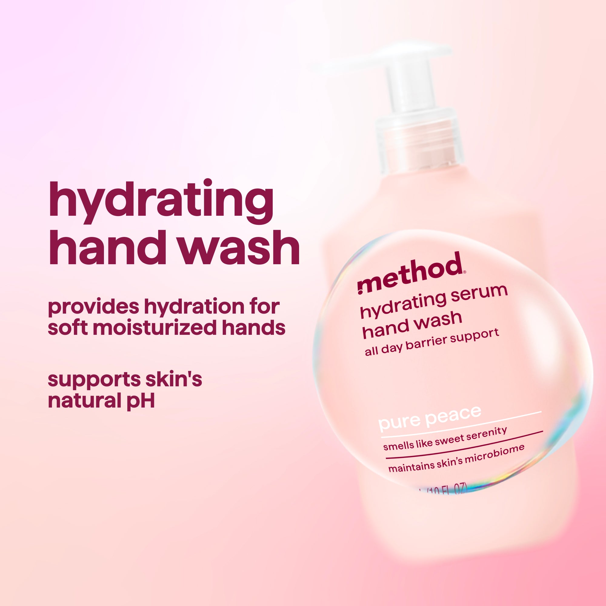 hydrating serum hand wash - pure peace. 10 oz