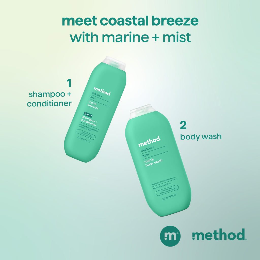 men 2-in-1 shampoo + conditioner - marine + mist. 14 fl oz