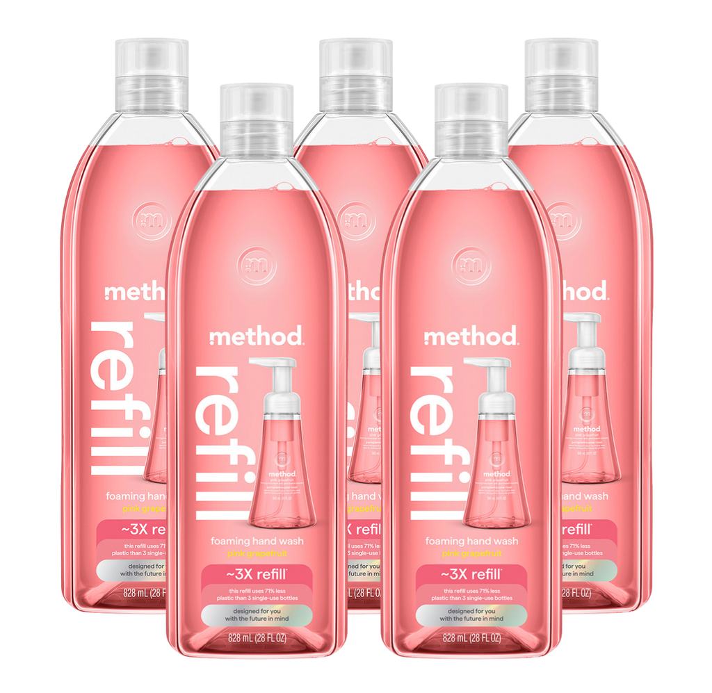 pink grapefruit foaming hand wash refill 5-count bundle. 140 fl oz