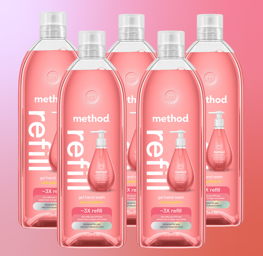 pink grapefruit gel hand wash refill 5-count bundle. 170 fl oz