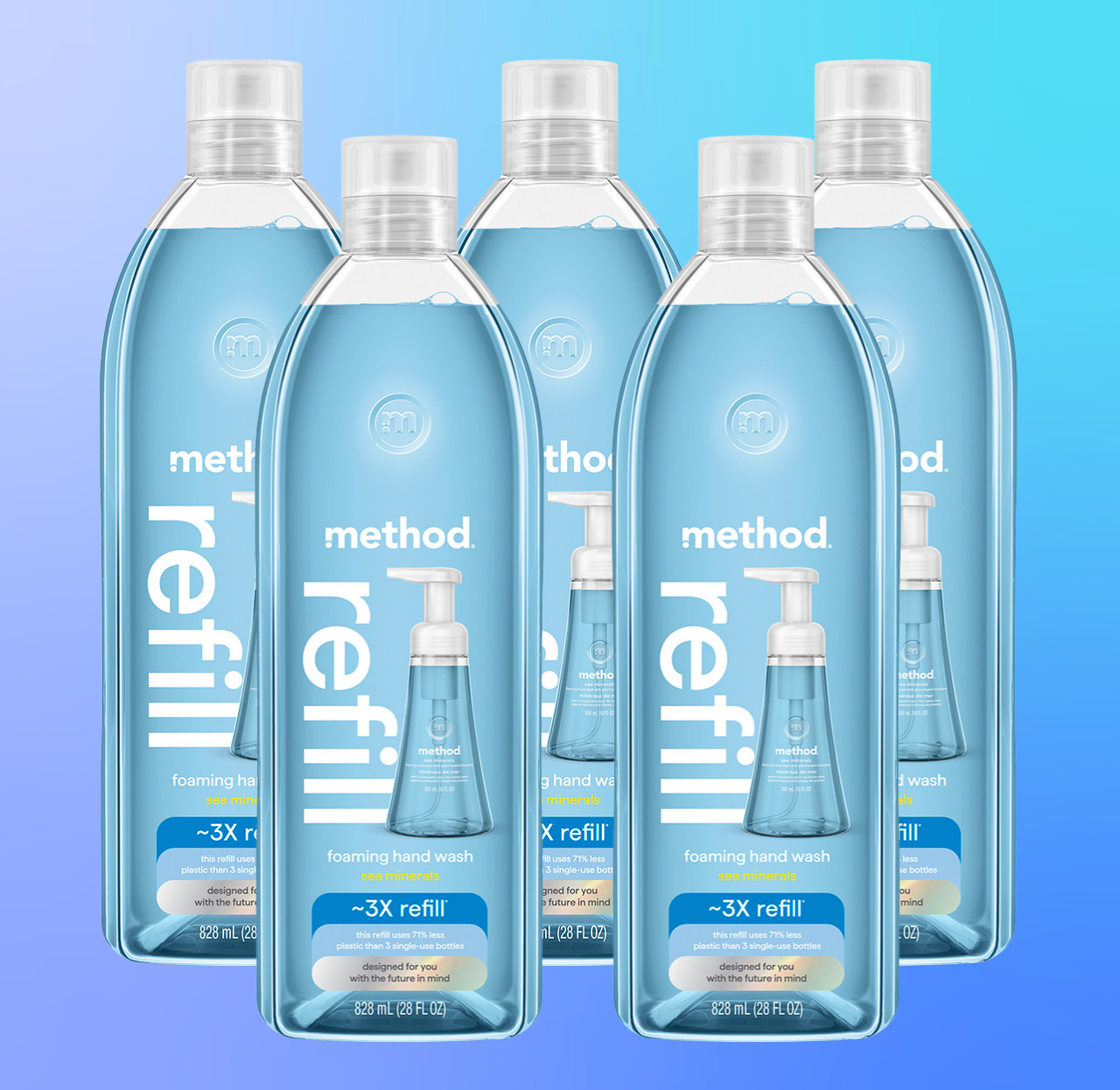 sea minerals foaming hand wash refill 5-count bundle. 140 fl oz