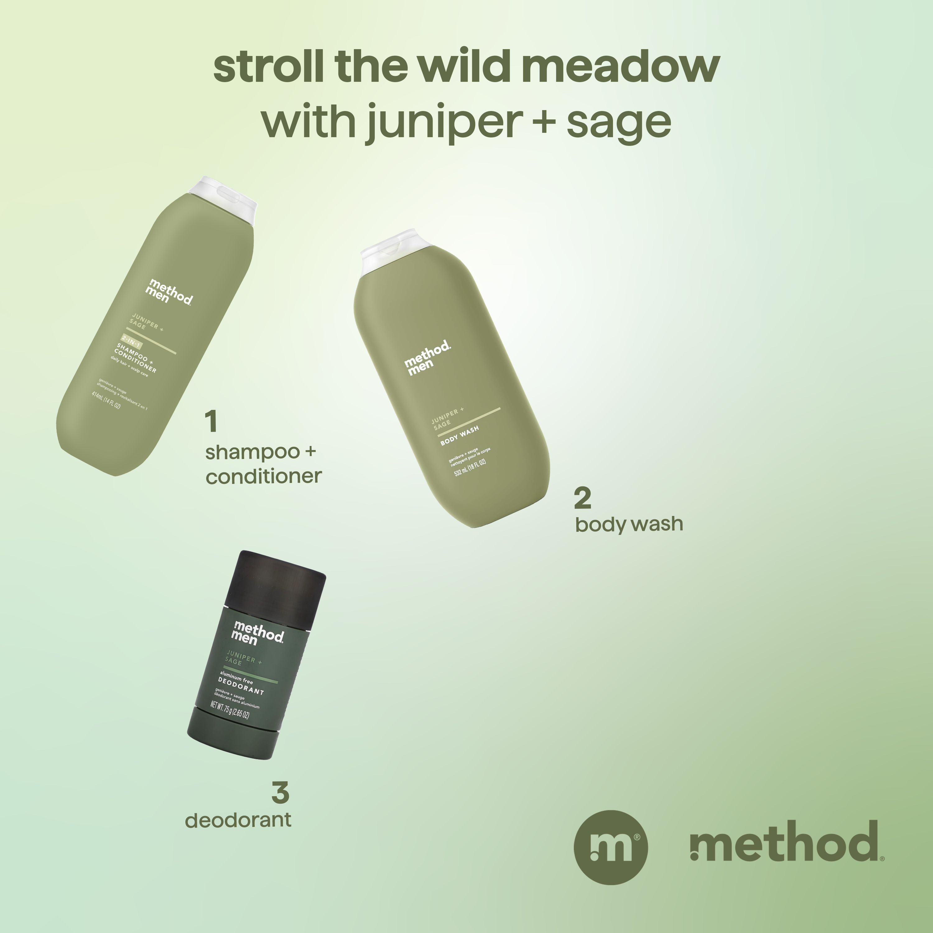 men 2-in-1 shampoo + conditioner - juniper + sage. 14 fl oz