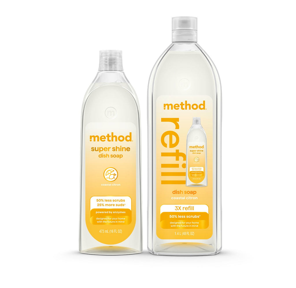 super shine liquid dish soap starter set - coastal citron. 64 fl oz