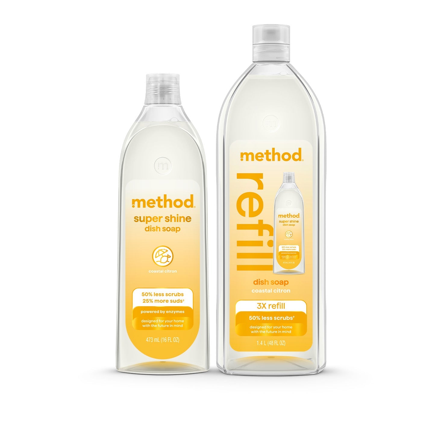 super shine liquid dish soap starter set - coastal citron. 64 fl oz