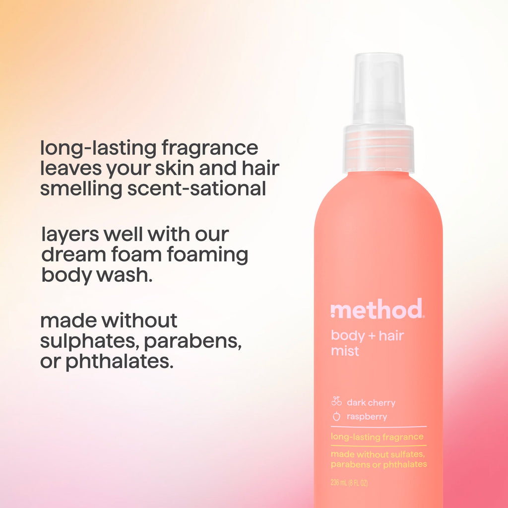 body + hair mist - dark cherry + raspberry. 8 fl oz