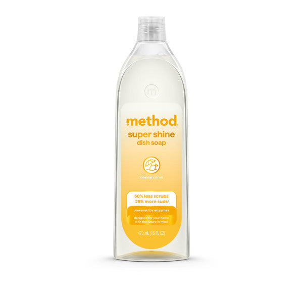 super shine liquid dish soap - coastal citron. 16 fl oz