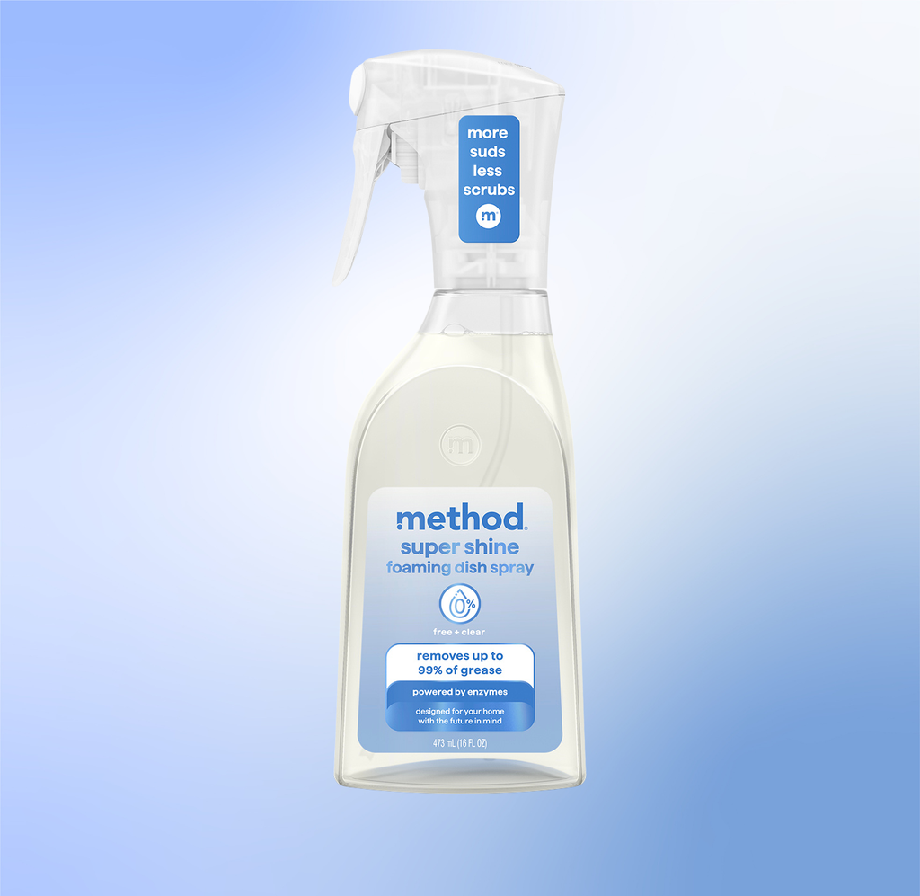 super shine foaming dish spray - free + clear. 16 fl oz