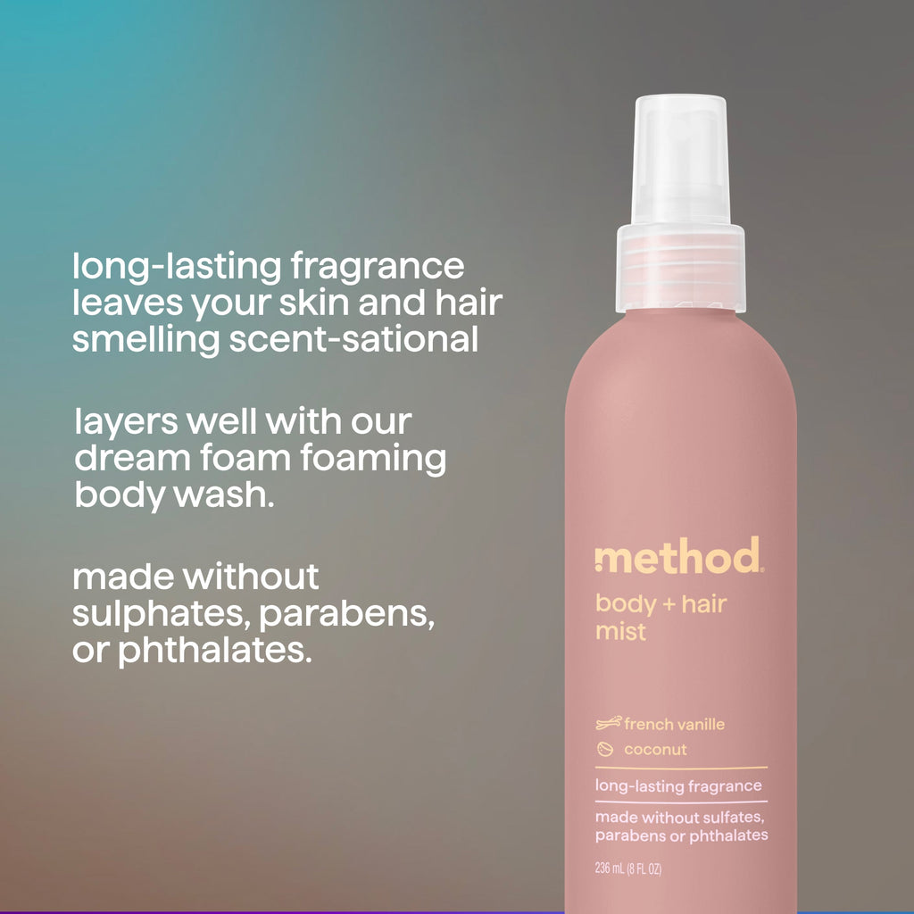 body + hair mist - french vanille + coconut. 8 fl oz