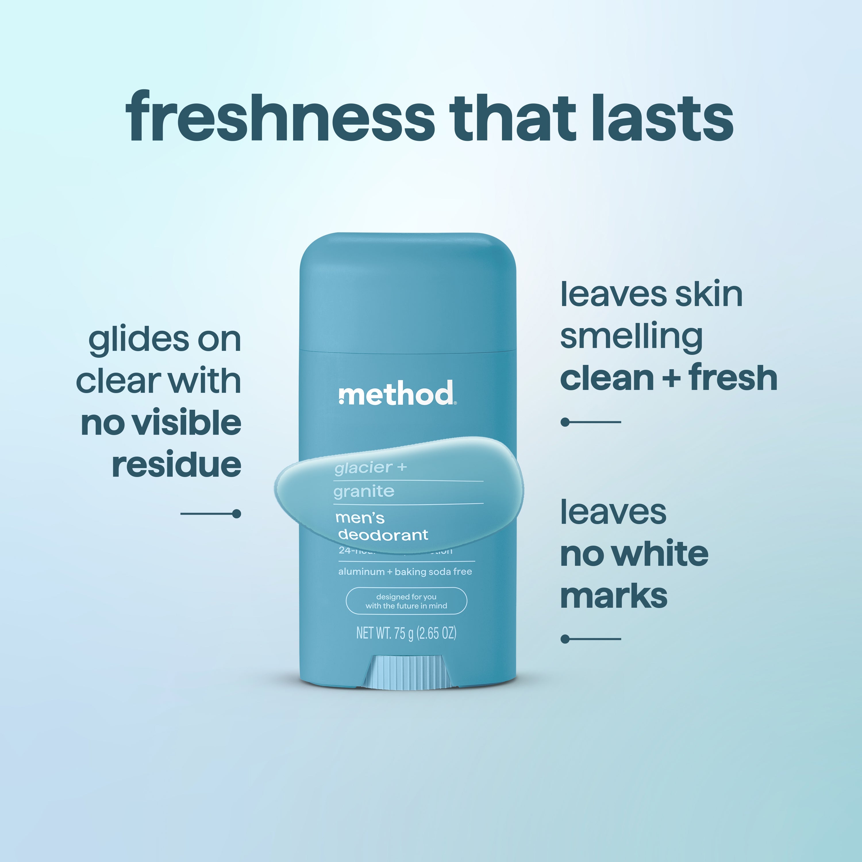 deodorant - glacier + granite. 2.65 oz