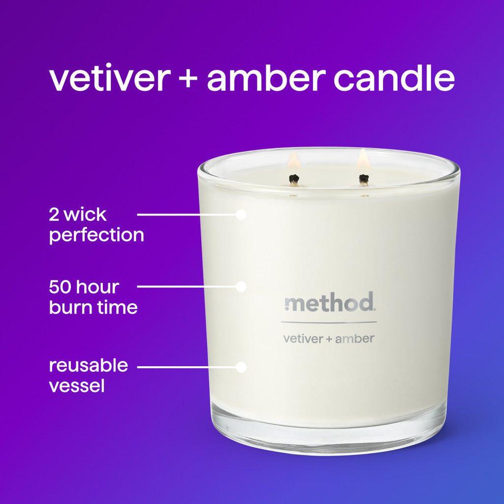 premium soy candle - vetiver + amber. 14 oz