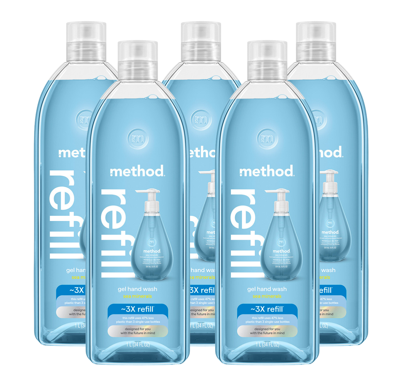 sea minerals gel hand wash refill 5-count bundle. 170 fl oz