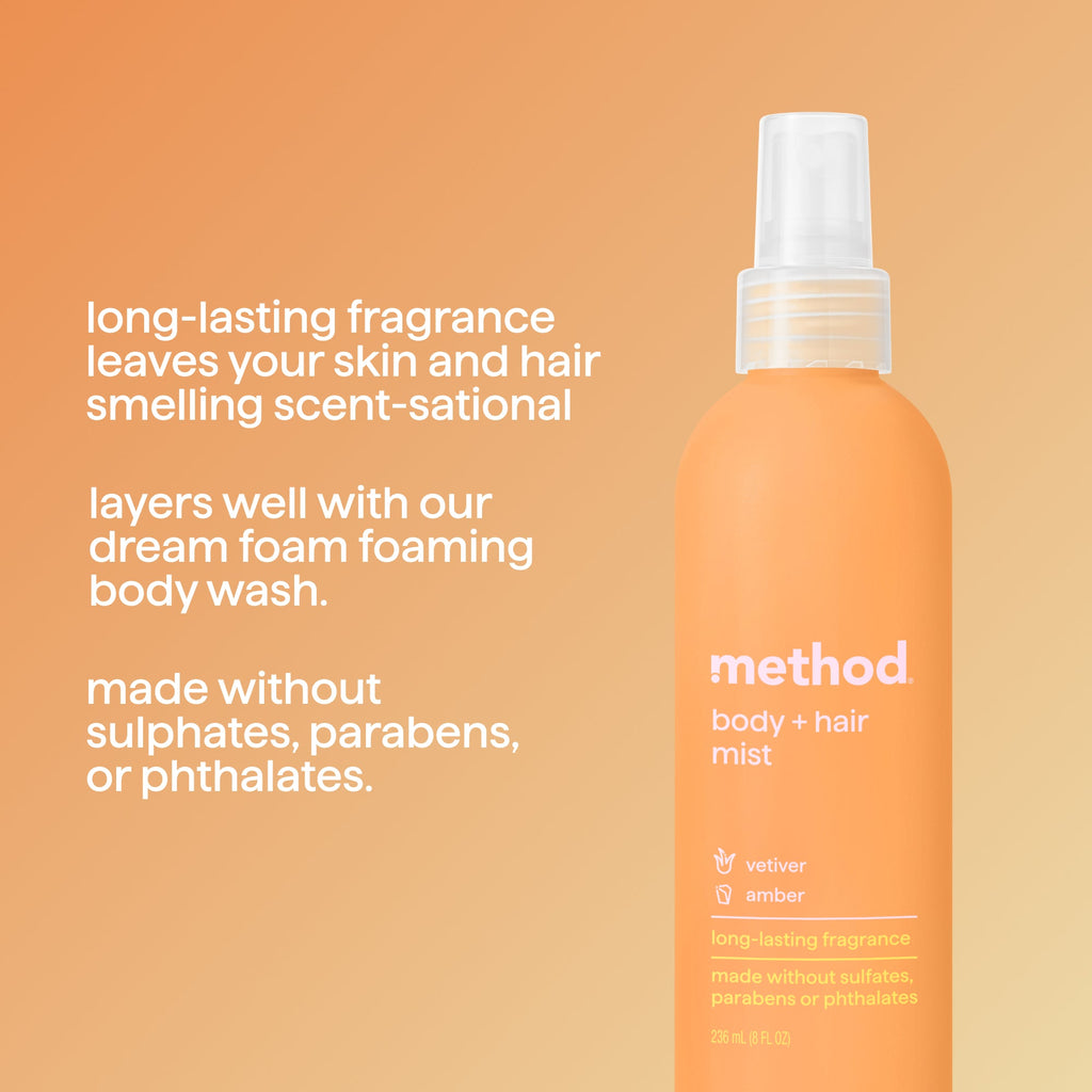 body + hair mist - vetiver + amber. 8 fl oz