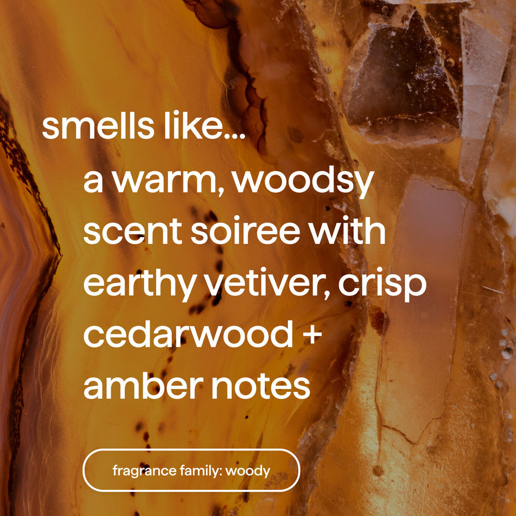 premium soy candle - vetiver + amber. 14 oz